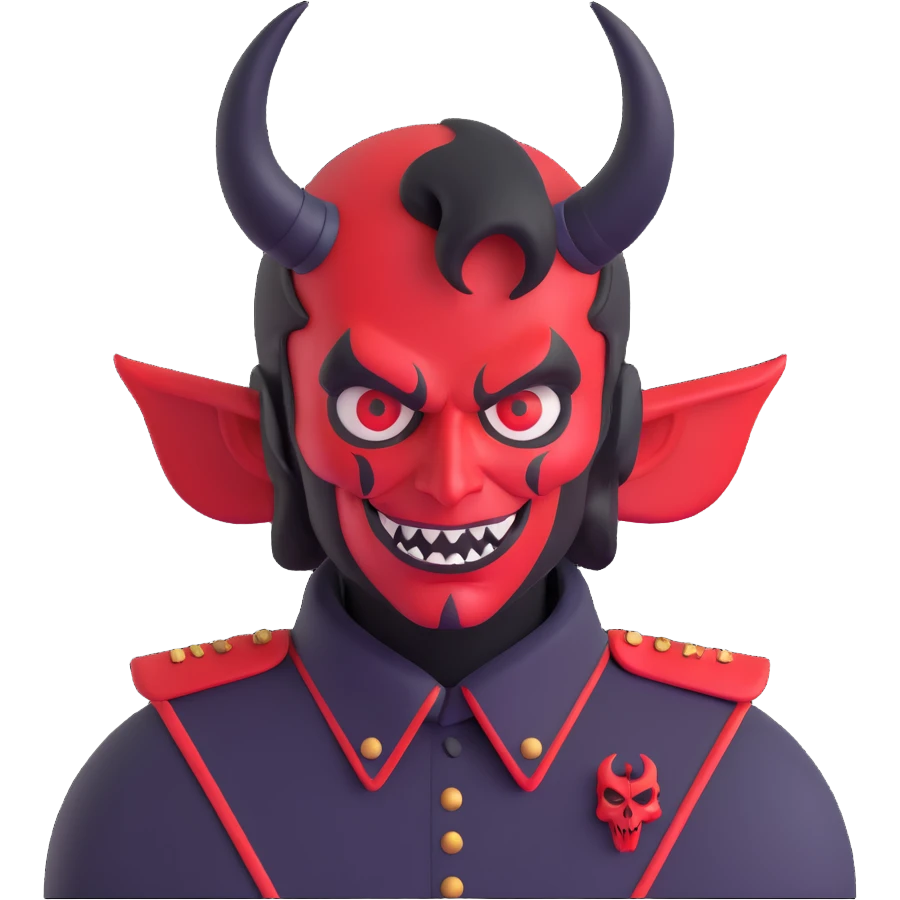 Militar con cara de diablo emoji