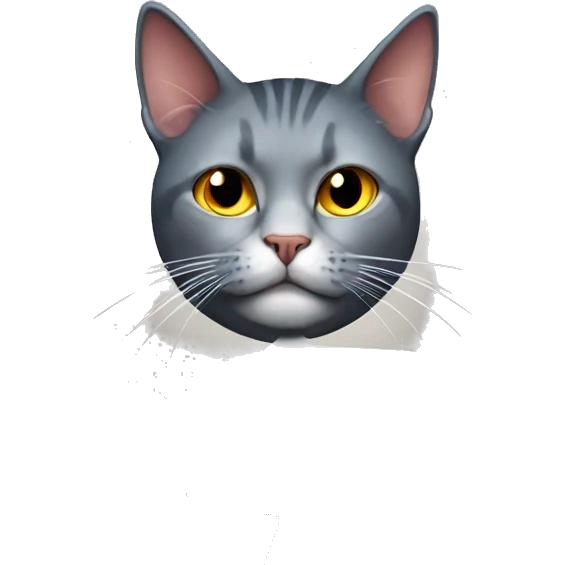 Cat head with Bowie lightning bolt emoji