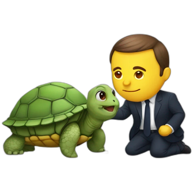 Macron qui mange une tortue emoji