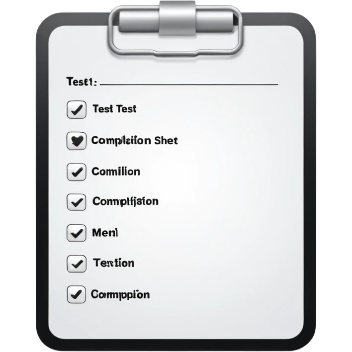 test completion sheet emoji