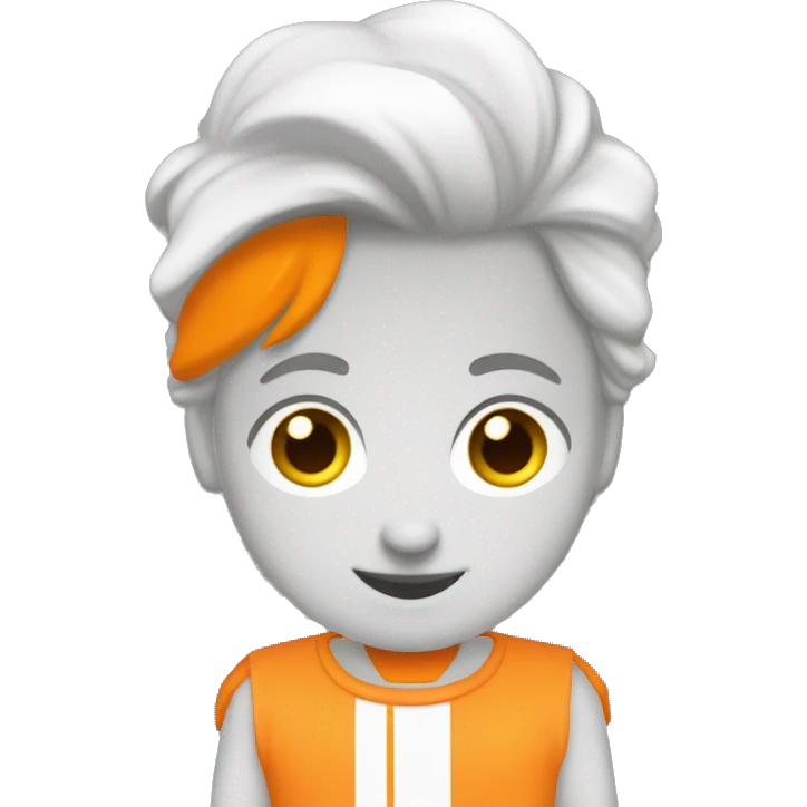 Prisionero blanco vestido con mono naranja en la carcel emoji