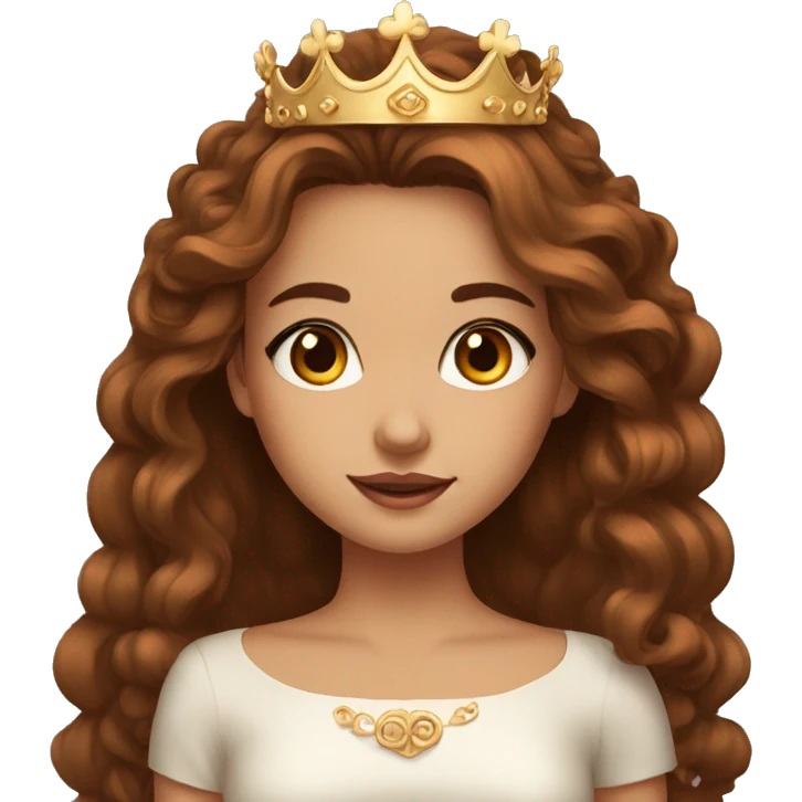 beautiful girl with brown eyes and crown emoji