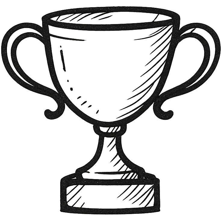 trophy, flat outlined icon style, minimalistic emoji