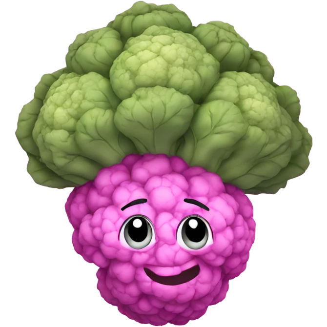 pink cauliflower looking in mirror emoji