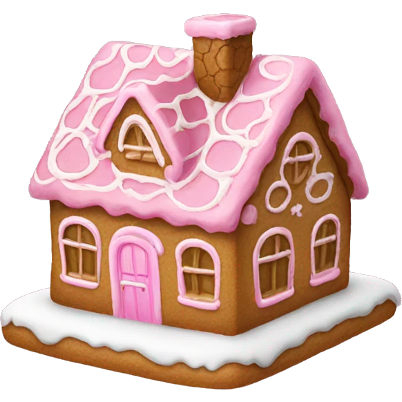 Pink gingerbread house  emoji
