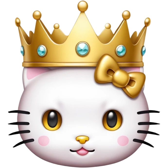 Hello kitty with crown emoji