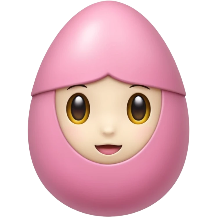 Uovo di pasqua kawaii rosa senza faccia emoji