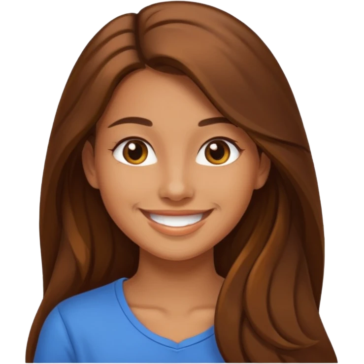 Chica joven pelo sé mi largo emoji