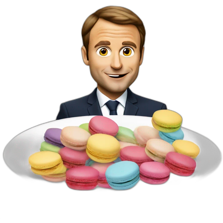 Emanuel macron sur un macaron emoji
