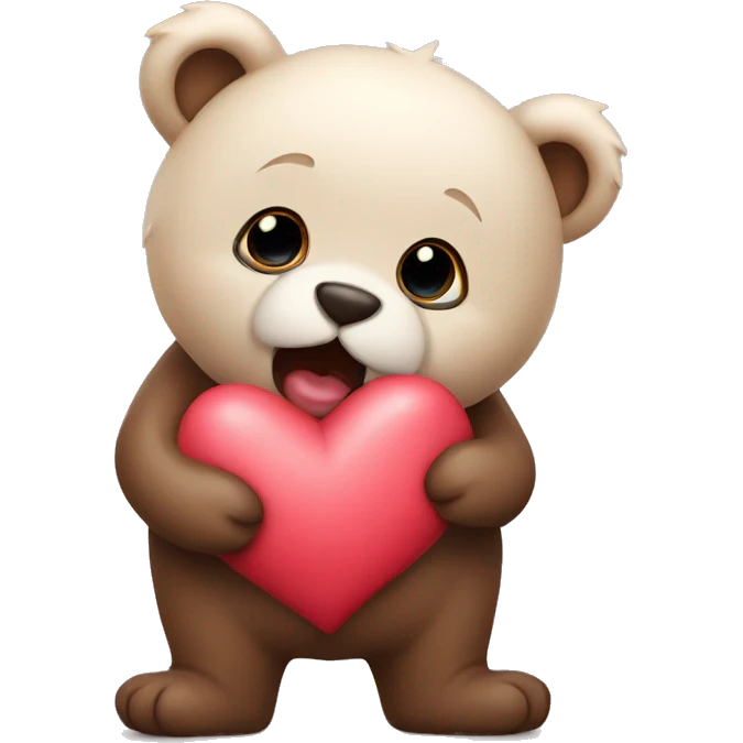 Cute bears in kiss emoji
