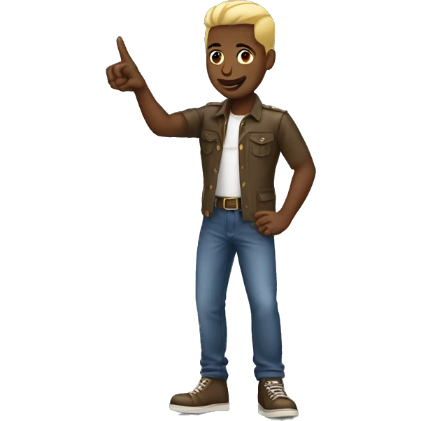 black masculine lesbian pointing emoji