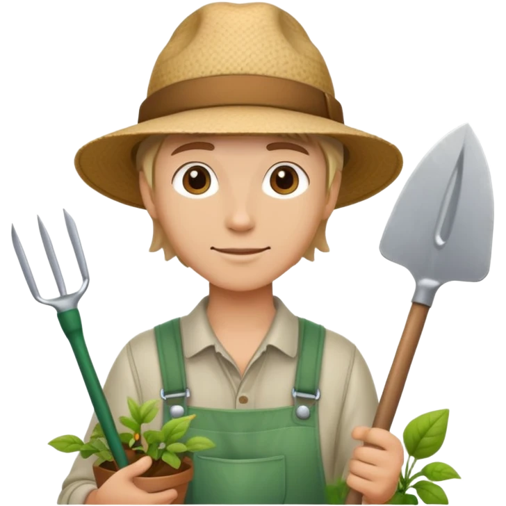 young white gardener emoji