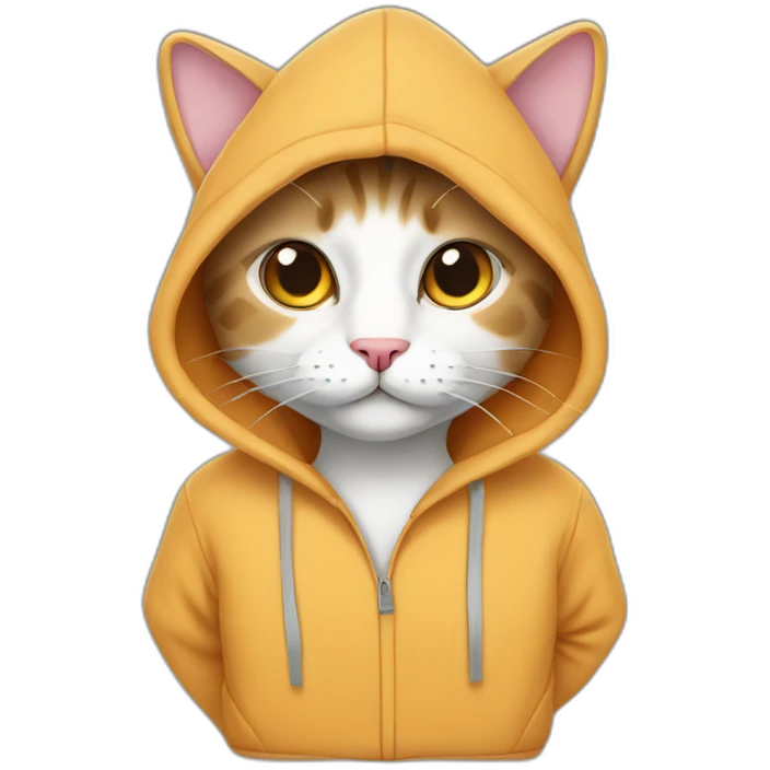 Cat wearing hoddie emoji