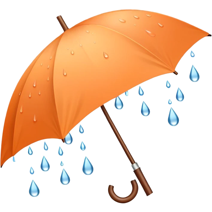 peach orange umbrella under rain emoji