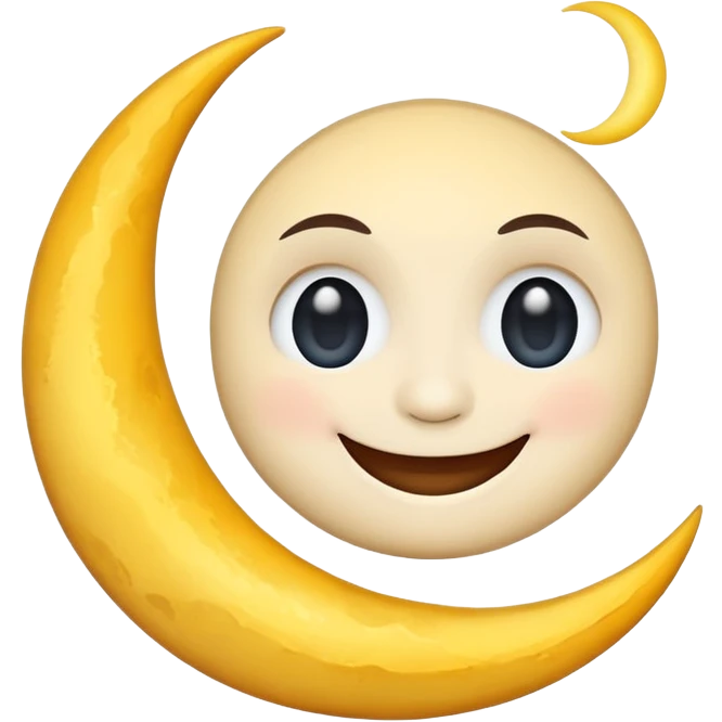 Smiling moon emoji