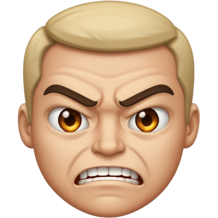 angry face with a smirk emoji