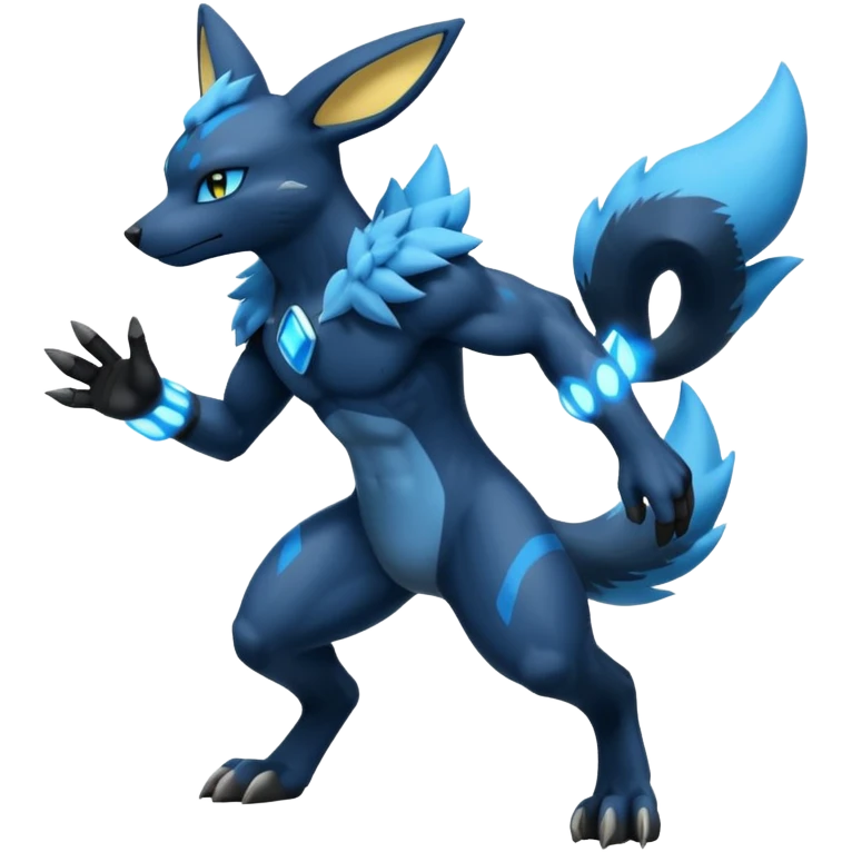 Lucario-Umbreon-Zeraora-Fakémon-hybrid-creature (full body)  emoji