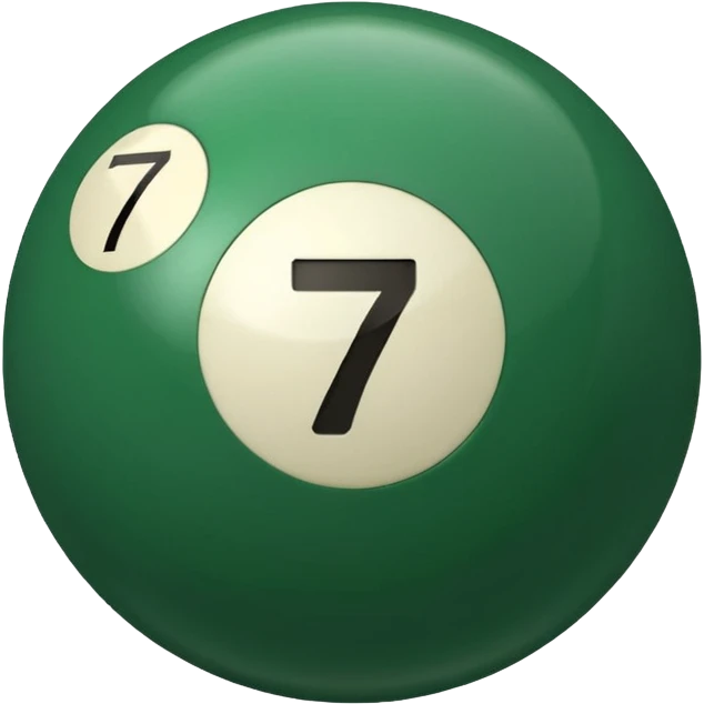 green billiard ball 7 number  emoji
