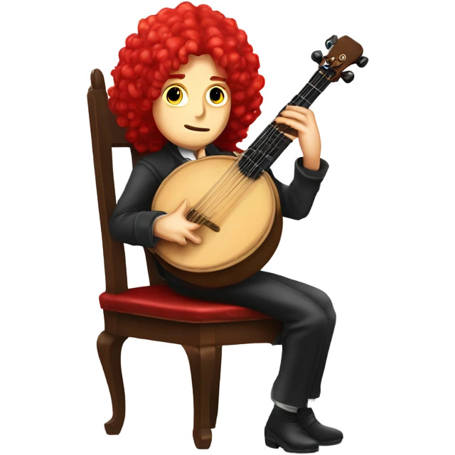 Antonio Vivaldi Red wig old chibi sitting chair banjo emoji