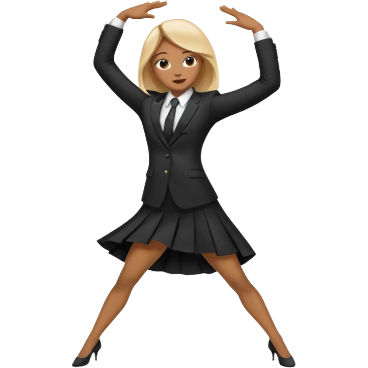 Person in splits dabbing at the same time in a dress suit emoji