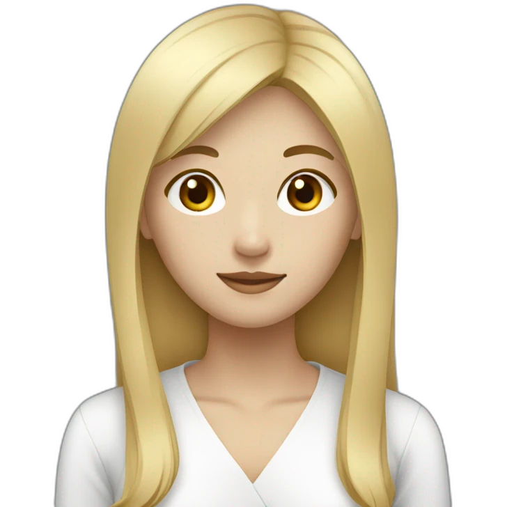 korean blond woman medium hair straight emoji