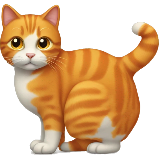 Orange cat with tail down emoji