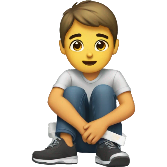 boy taping his knee emoji
