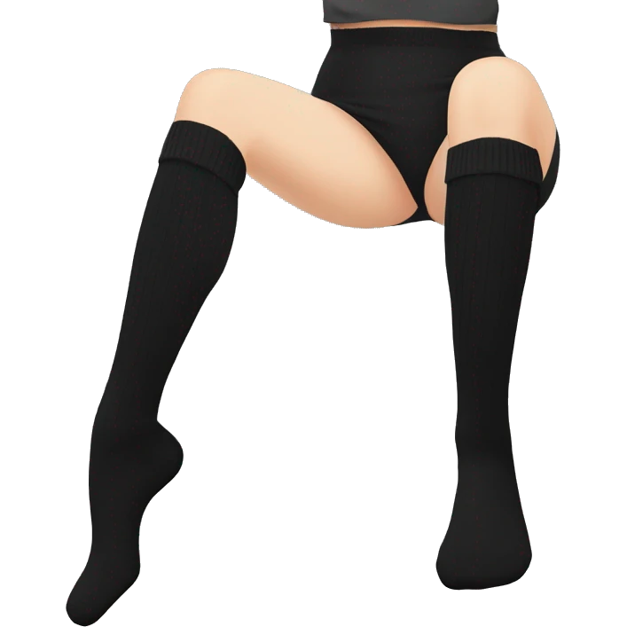 Plain Black over knee socks emoji