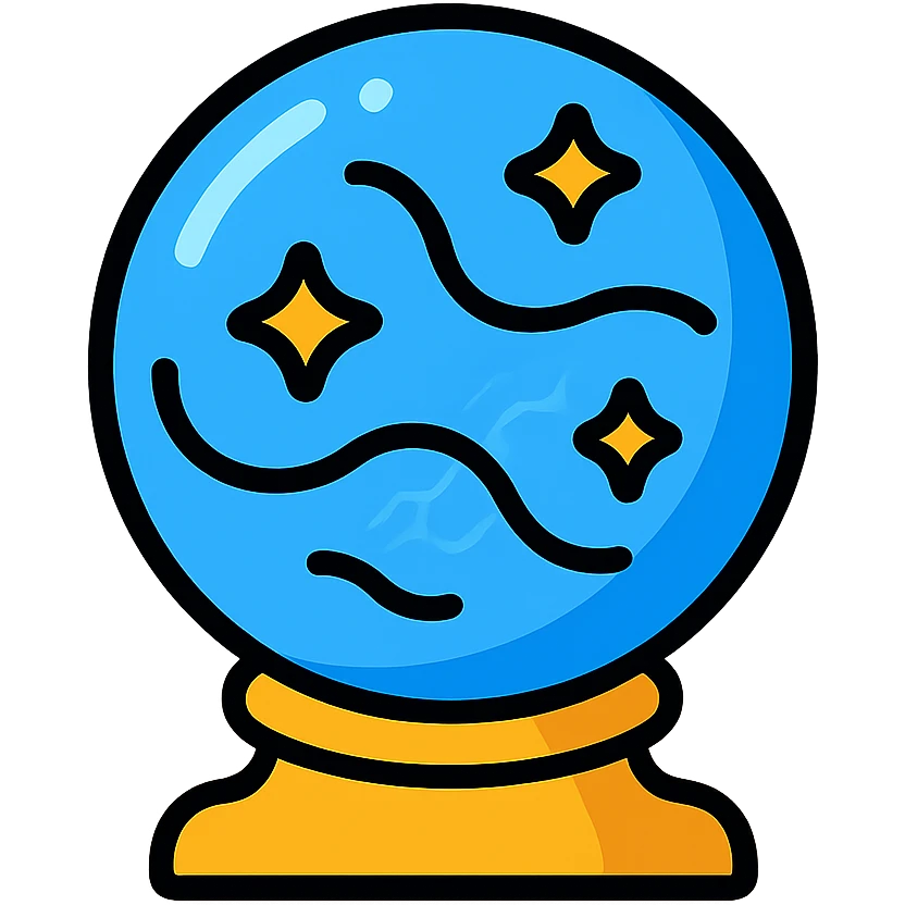 A magical blue scrying orb with mystical energy inside emoji