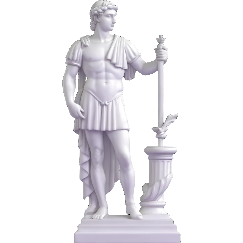 Full view of Michelangelo's David statue, Renaissance masterpiece, artistic stylized representation of the biblical hero emoji