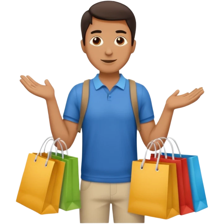 man with shopping bags emoji