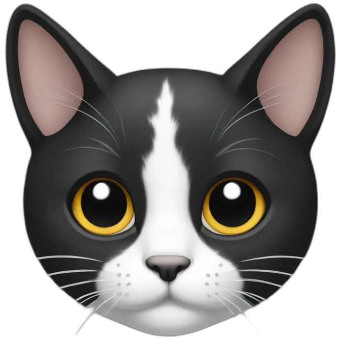 Cat with black and white hair  emoji