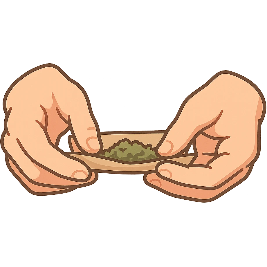 Two hands rolling a joint  emoji