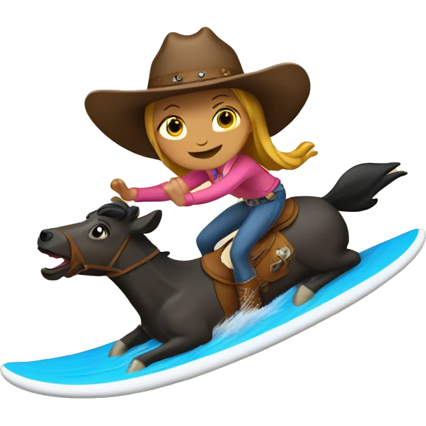 Cowgirl surfing emoji