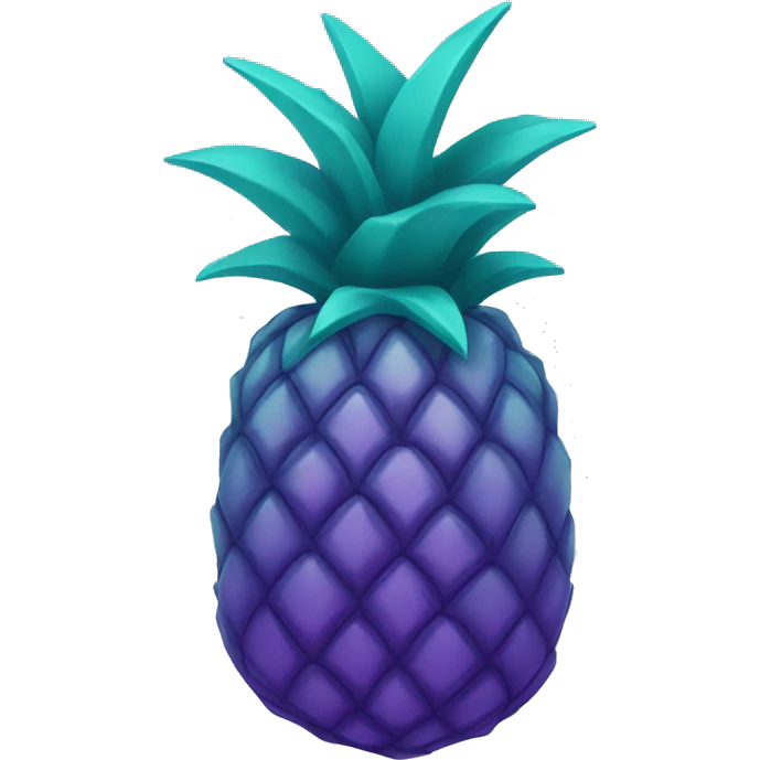 purple pineapple that is purple, on top of a teal seal that is teal emoji
