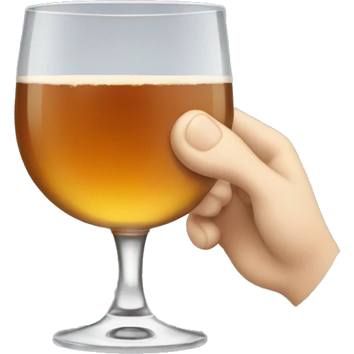 white hand holds a glass of whiskey emoji