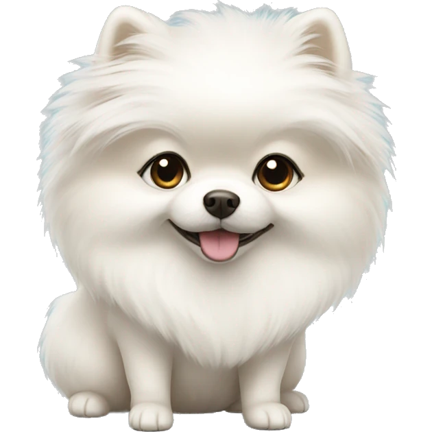 White pomeranian girl  emoji