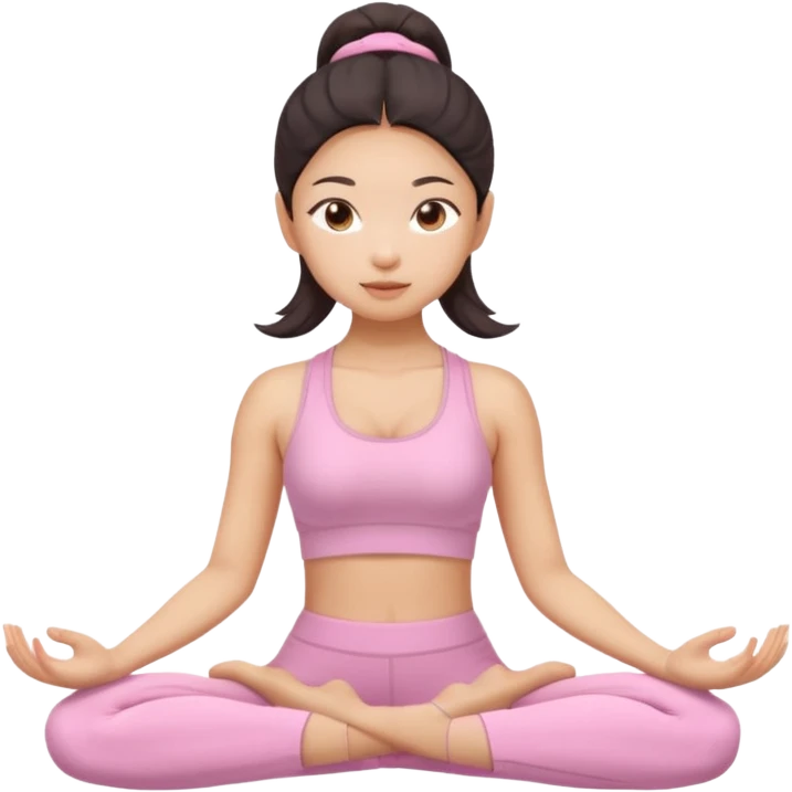 asian yoga girl light pink clothes  emoji