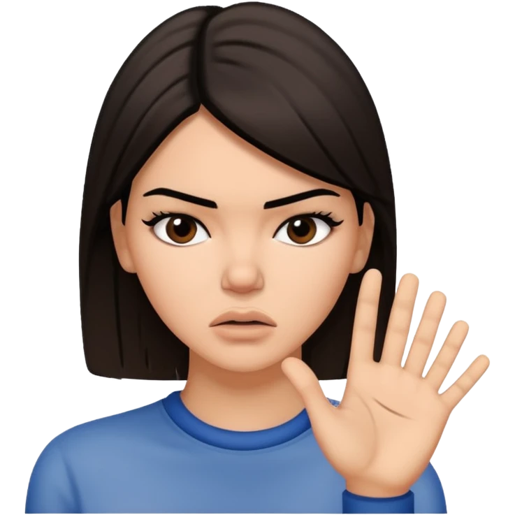 kendall jenner saying stop an looking annoyed emoji