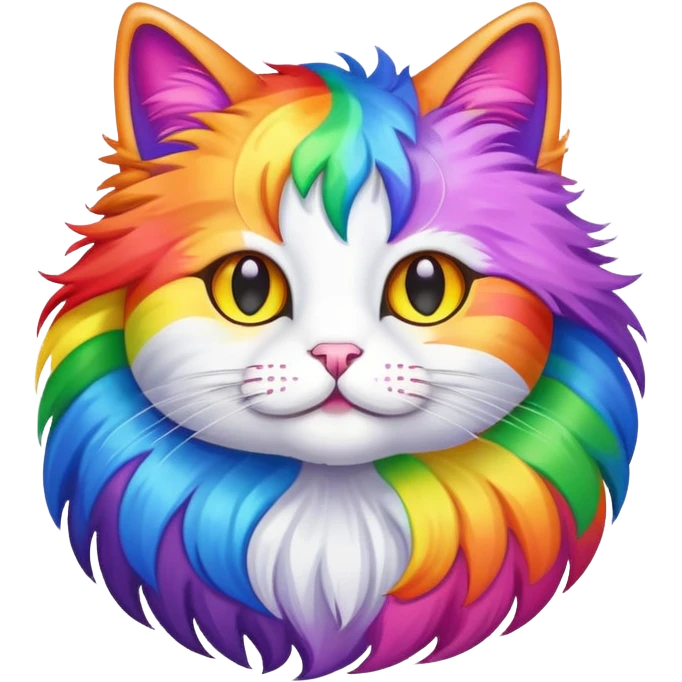 cat with rainbow pride colors emoji