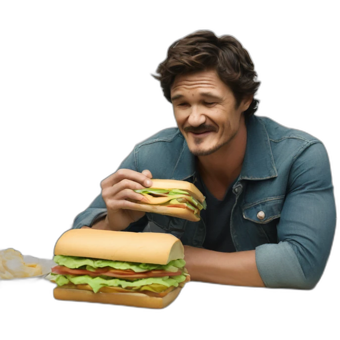 Pedro Pascal eating a sandwich meme emoji