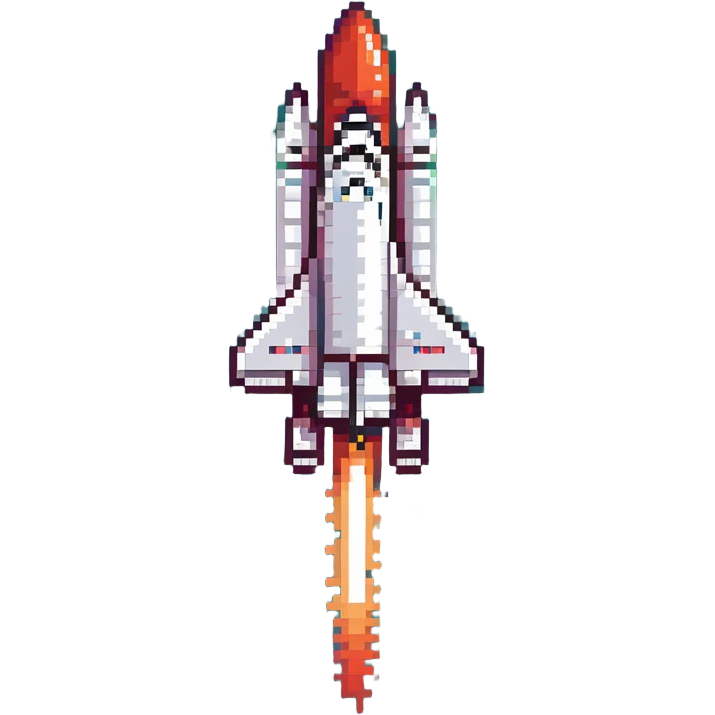 green red gradient color rocket, space shuttle with flame trail emoji