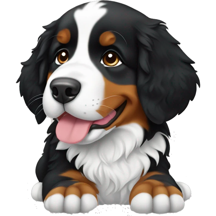 Bernese mountain dog puppy laying down emoji