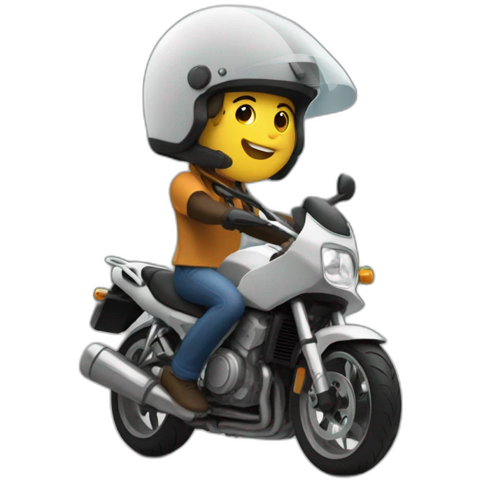 Chat sur une moto emoji