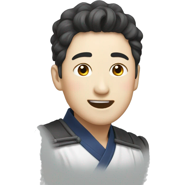 히피펌 단발의 한국 여성 emoji