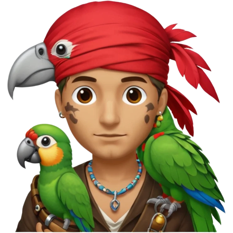 pirate and parrot emoji