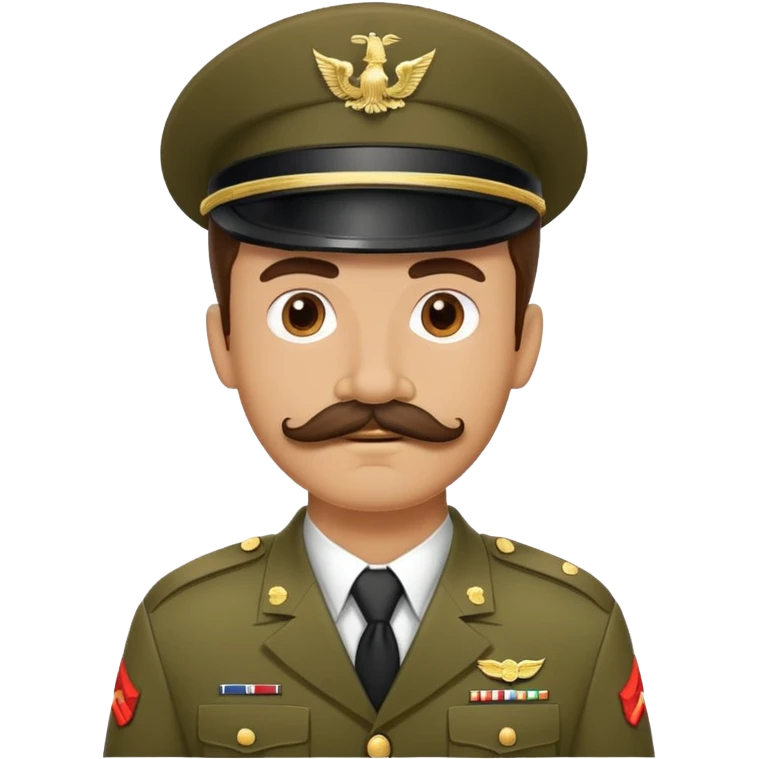 Army soldier with bushy mustache in uniform emoji