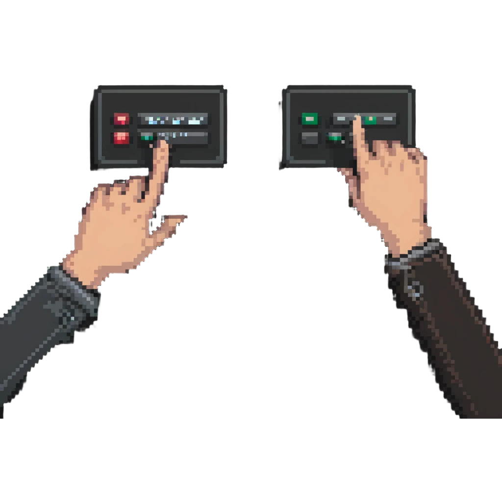 users clicking different buttons in an A/B test emoji