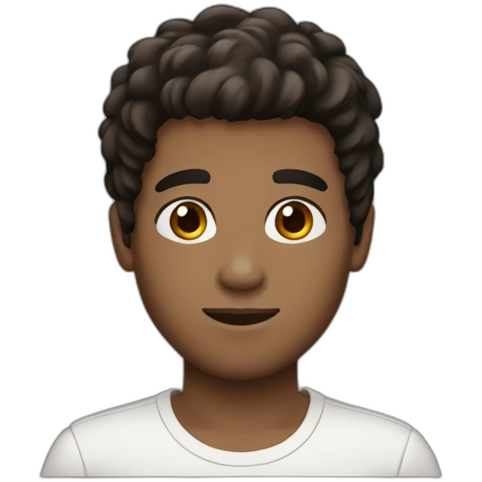 long straight brown-black hair boy, white, with brown eyes, and a little bit of beard emoji
