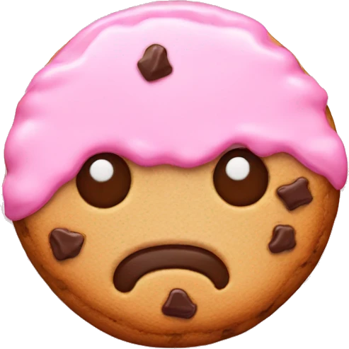 Cookie with pink frosting  emoji